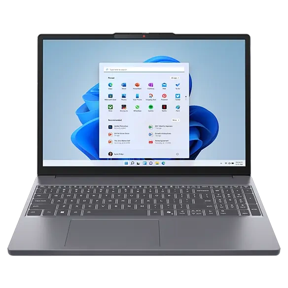 Foto frontal aberto do notebook IdeaPad Slim 3