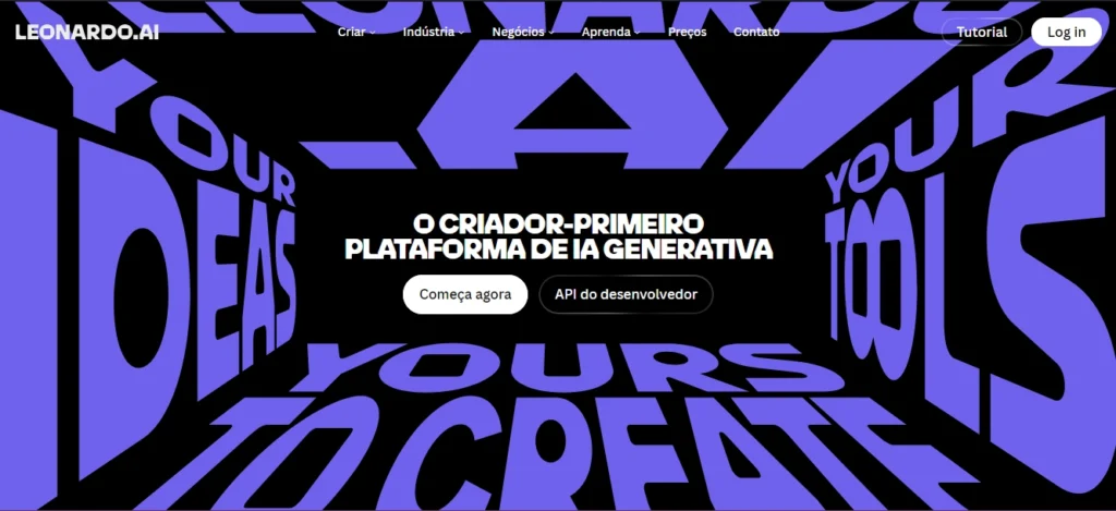 print site leonardo site de criação e edição de imagens por inteligência artificial