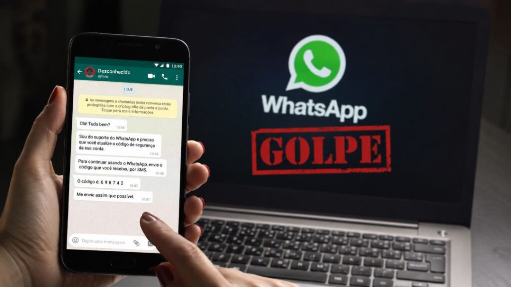 pessoa recebendo mensagem suspeita  sobre codigo de segurança no whatsapp gope no whatsapp como se protejer codigo infinito 