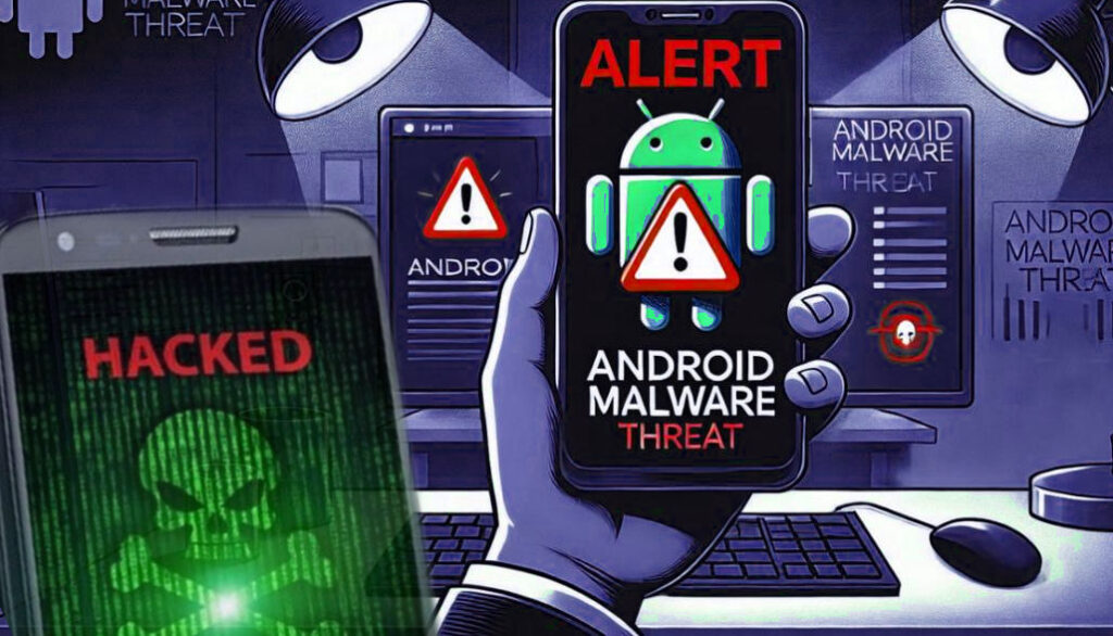 pessoa segurando celular Android hackeado