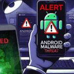 pessoa segurando celular abdrid e varios alertas de virus