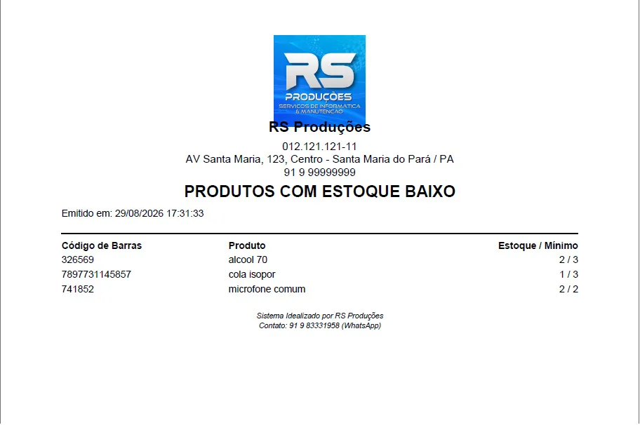 GESTOR DE ESTOQUE E PDV (Ponto de venda)